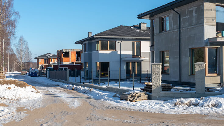 Baustelle im Winter